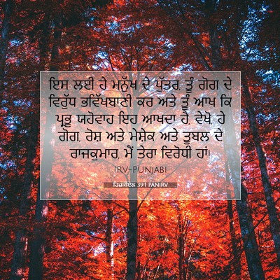 Picture 07 - ਹਿਜ਼ਕੀਏਲ 39:1 PANIRV - ਇਸ ਲਈ ਹੇ ਮਨੁੱਖ ਦੇ - Bible Verse Picture