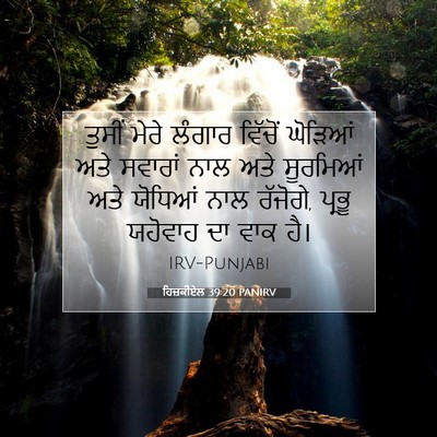 Picture 07 - ਹਿਜ਼ਕੀਏਲ 39:20 PANIRV - ਤੁਸੀਂ ਮੇਰੇ ਲੰਗਾਰ - Bible Verse Picture