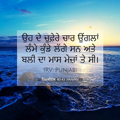 Picture 07 - ਹਿਜ਼ਕੀਏਲ 40:43 PANIRV - ਉਹ ਦੇ ਚੁਫ਼ੇਰੇ ਚਾਰ - Bible Verse Picture