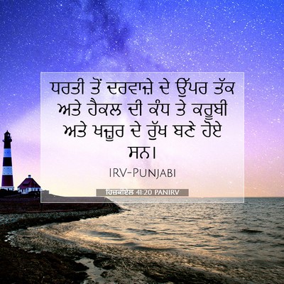 Picture 07 - ਹਿਜ਼ਕੀਏਲ 41:20 PANIRV - ਧਰਤੀ ਤੋਂ ਦਰਵਾਜ਼ੇ - Bible Verse Picture
