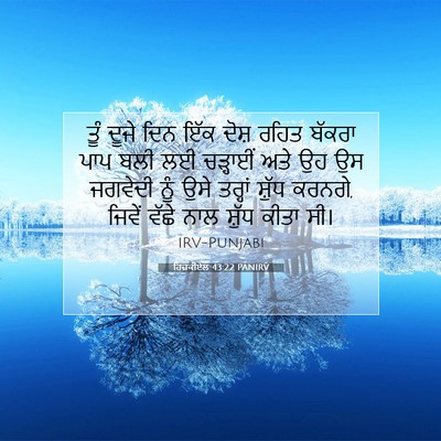 Picture 07 - ਹਿਜ਼ਕੀਏਲ 43:22 PANIRV - ਤੂੰ ਦੂਜੇ ਦਿਨ ਇੱਕ - Bible Verse Picture