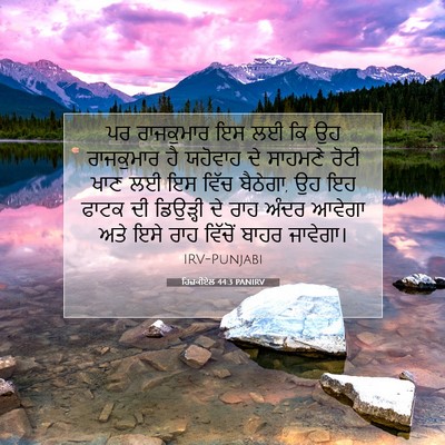 Picture 07 - ਹਿਜ਼ਕੀਏਲ 44:3 PANIRV - ਪਰ ਰਾਜਕੁਮਾਰ ਇਸ ਲਈ - Bible Verse Picture