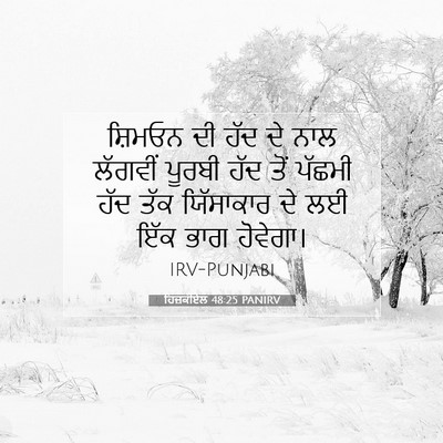 Picture 07 - ਹਿਜ਼ਕੀਏਲ 48:25 PANIRV - ਸ਼ਿਮਓਨ ਦੀ ਹੱਦ ਦੇ - Bible Verse Picture