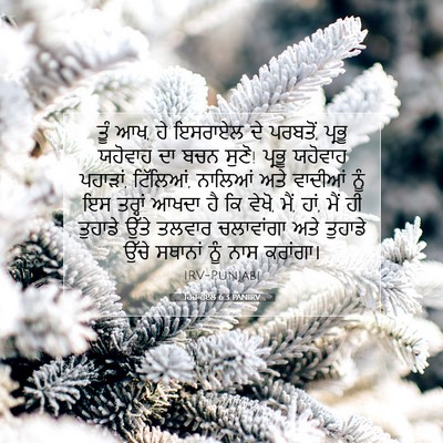 Picture 07 - ਹਿਜ਼ਕੀਏਲ 6:3 PANIRV - ਤੂੰ ਆਖ, ਹੇ ਇਸਰਾਏਲ - Bible Verse Picture
