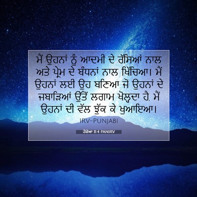 Picture 07 - ਹੋਸ਼ੇਆ 11:4 PANIRV - ਮੈਂ ਉਹਨਾਂ ਨੂੰ ਆਦਮੀ - Bible Verse Picture