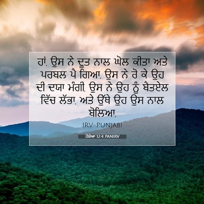 Picture 07 - ਹੋਸ਼ੇਆ 12:4 PANIRV - ਹਾਂ, ਉਸ ਨੇ ਦੂਤ ਨਾਲ - Bible Verse Picture