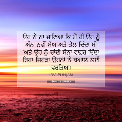 Picture 07 - ਹੋਸ਼ੇਆ 2:8 PANIRV - ਉਹ ਨੇ ਨਾ ਜਾਣਿਆ ਕਿ - Bible Verse Picture