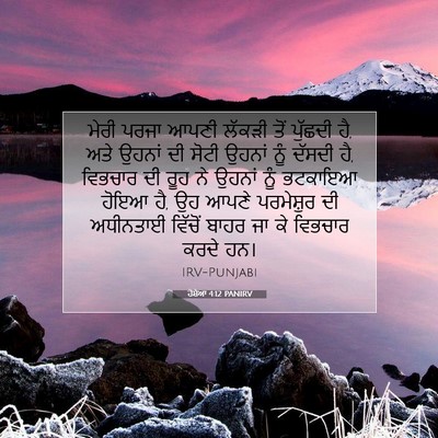 Picture 07 - ਹੋਸ਼ੇਆ 4:12 PANIRV - ਮੇਰੀ ਪਰਜਾ ਆਪਣੀ - Bible Verse Picture