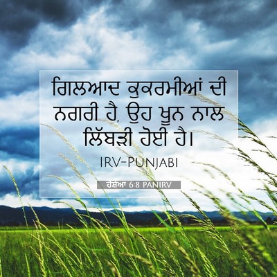 Picture 07 - ਹੋਸ਼ੇਆ 6:8 PANIRV - ਗਿਲਆਦ ਕੁਕਰਮੀਆਂ ਦੀ - Bible Verse Picture