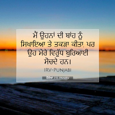 Picture 07 - ਹੋਸ਼ੇਆ 7:15 PANIRV - ਮੈਂ ਉਹਨਾਂ ਦੀ ਬਾਂਹ - Bible Verse Picture