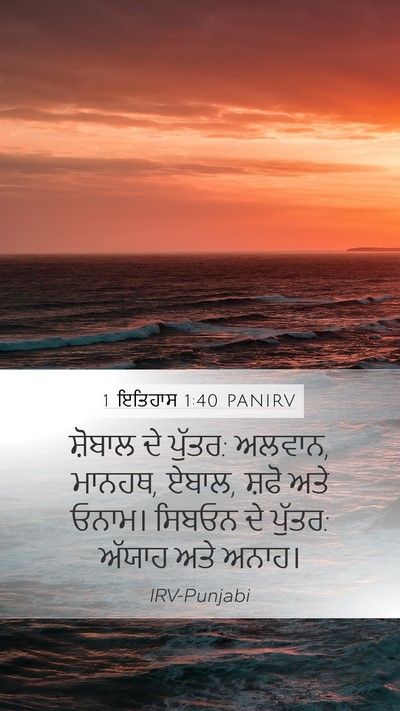 1 ਇਤਿਹਾਸ 1:40 PANIRV Bible Verse Image