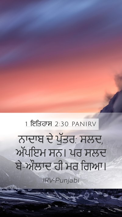 1 ਇਤਿਹਾਸ 2:30 PANIRV Mobile Phone Wallpaper - ਨਾਦਾਬ ਦੇ ਪੁੱਤਰ: - Mobile Bible Verse Wallpaper