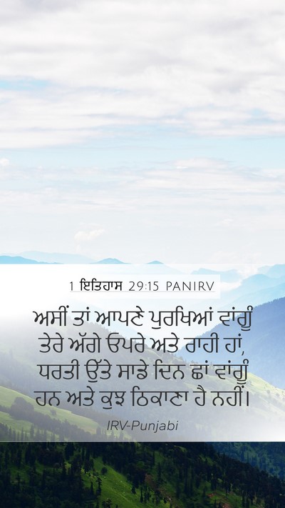 1 ਇਤਿਹਾਸ 29:15 PANIRV Bible Verse Image