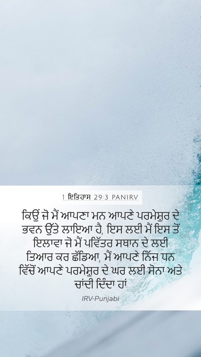 1 ਇਤਿਹਾਸ 29:3 PANIRV Bible Verse Image
