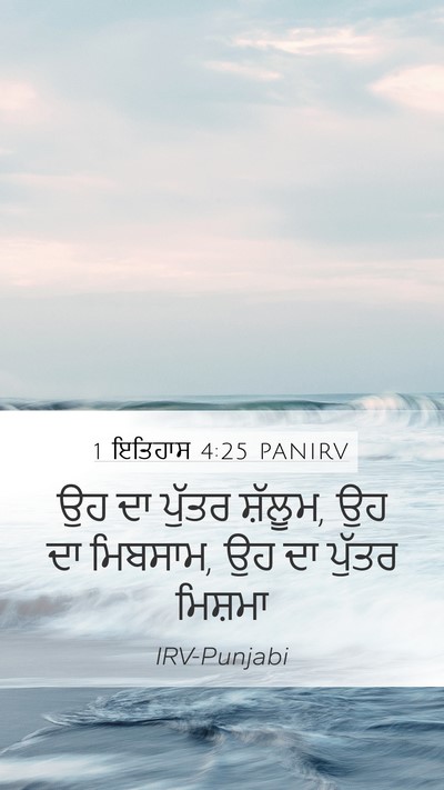 1 ਇਤਿਹਾਸ 4:25 PANIRV Mobile Phone Wallpaper - ਉਹ ਦਾ ਪੁੱਤਰ ਸ਼ੱਲੂਮ, - Mobile Bible Verse Wallpaper