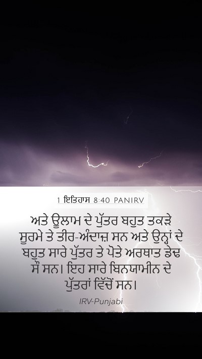 1 ਇਤਿਹਾਸ 8:40 PANIRV Mobile Phone Wallpaper - ਅਤੇ ਊਲਾਮ ਦੇ ਪੁੱਤਰ - Mobile Bible Verse Wallpaper
