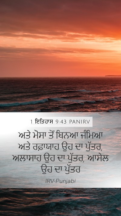 1 ਇਤਿਹਾਸ 9:43 PANIRV Mobile Phone Wallpaper - ਅਤੇ ਮੋਸਾ ਤੋਂ ਬਿਨਆ - Mobile Bible Verse Wallpaper