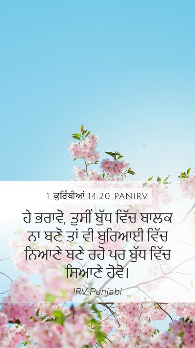 1 ਕੁਰਿੰਥੀਆਂ 14:20 PANIRV Bible Verse Image