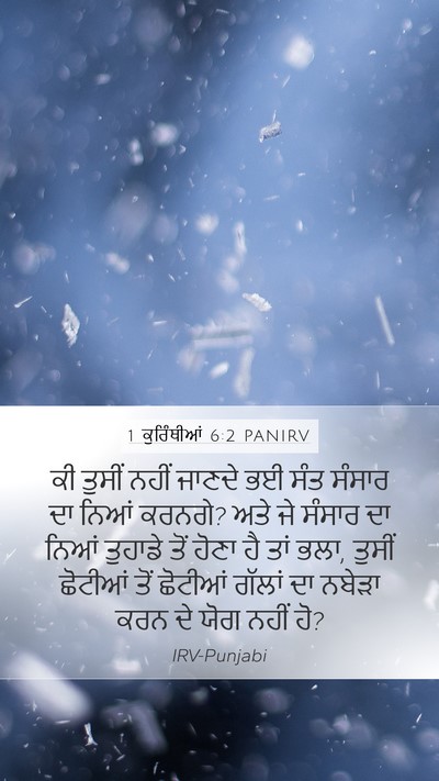 1 ਕੁਰਿੰਥੀਆਂ 6:2 PANIRV Bible Verse Image