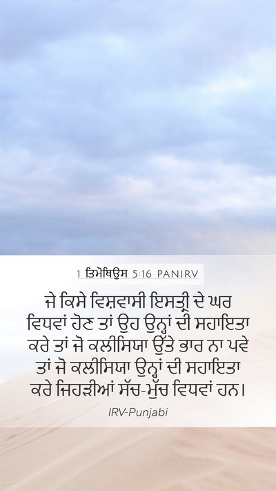 1 ਤਿਮੋਥਿਉਸ 5:16 PANIRV Bible Verse Image
