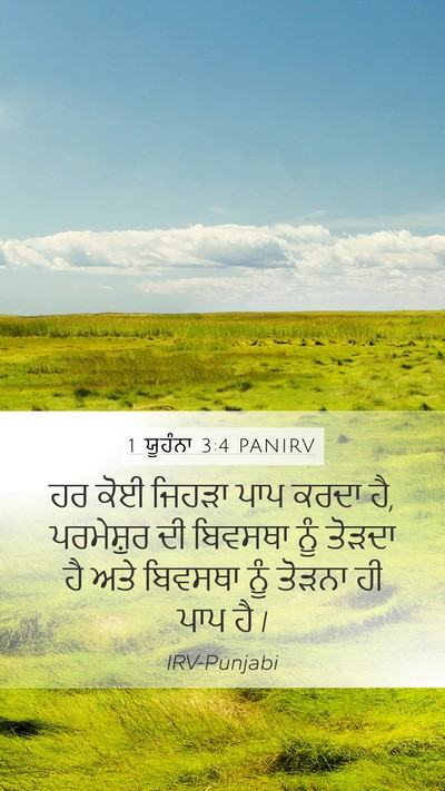 1 ਯੂਹੰਨਾ 3:4 PANIRV Mobile Phone Wallpaper - ਹਰ ਕੋਈ ਜਿਹੜਾ ਪਾਪ - Mobile Bible Verse Wallpaper