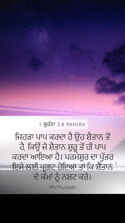 1 ਯੂਹੰਨਾ 3:8 PANIRV Bible Verse Image