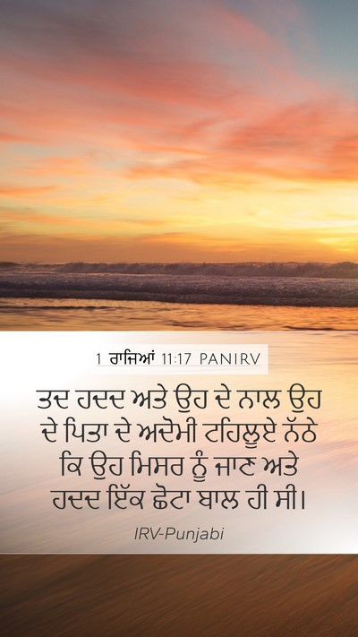 1 ਰਾਜਿਆਂ 11:17 PANIRV Mobile Phone Wallpaper - ਤਦ ਹਦਦ ਅਤੇ ਉਹ ਦੇ - Mobile Bible Verse Wallpaper
