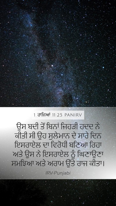 1 ਰਾਜਿਆਂ 11:25 PANIRV Mobile Phone Wallpaper - ਉਸ ਬਦੀ ਤੋਂ ਬਿਨਾਂ - Mobile Bible Verse Wallpaper