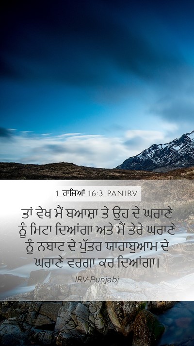 1 ਰਾਜਿਆਂ 16:3 PANIRV Mobile Phone Wallpaper - ਤਾਂ ਵੇਖ ਮੈਂ ਬਆਸ਼ਾ - Mobile Bible Verse Wallpaper