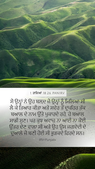 1 ਰਾਜਿਆਂ 18:26 PANIRV Mobile Phone Wallpaper - ਸੋ ਉਨ੍ਹਾਂ ਨੇ ਉਹ - Mobile Bible Verse Wallpaper