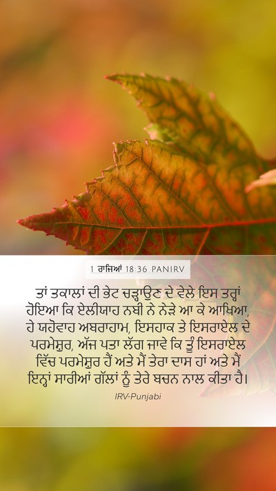 1 ਰਾਜਿਆਂ 18:36 PANIRV Bible Verse Image