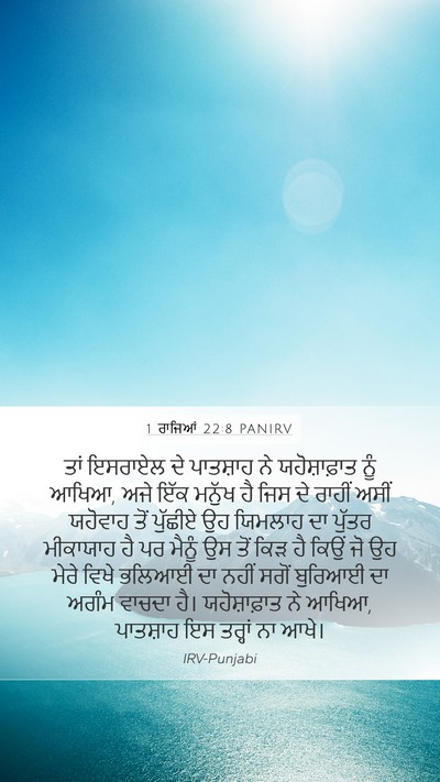 1 ਰਾਜਿਆਂ 22:8 PANIRV Bible Verse Image