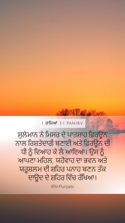 1 ਰਾਜਿਆਂ 3:1 PANIRV Bible Verse Image