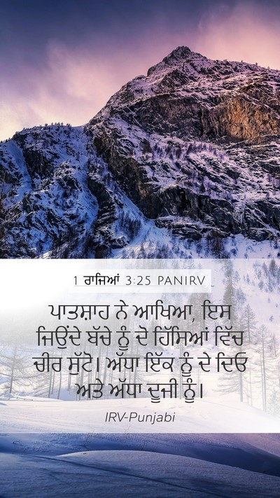 1 ਰਾਜਿਆਂ 3:25 PANIRV Mobile Phone Wallpaper - ਪਾਤਸ਼ਾਹ ਨੇ ਆਖਿਆ, ਇਸ - Mobile Bible Verse Wallpaper