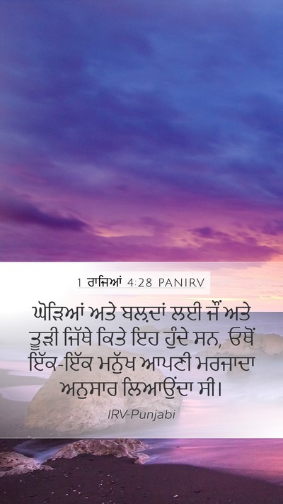 1 ਰਾਜਿਆਂ 4:28 PANIRV Bible Verse Image