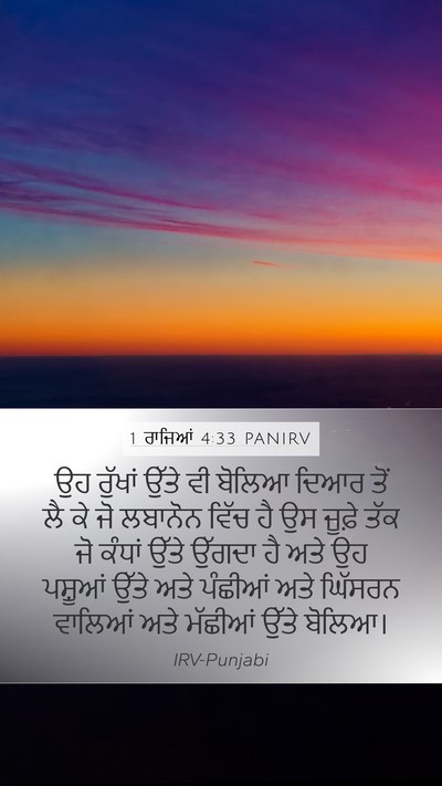 1 ਰਾਜਿਆਂ 4:33 PANIRV Bible Verse Image