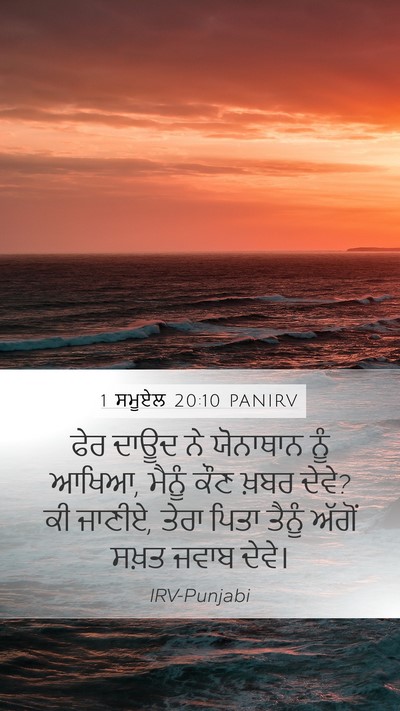 1 ਸਮੂਏਲ 20:10 PANIRV Mobile Phone Wallpaper - ਫੇਰ ਦਾਊਦ ਨੇ - Mobile Bible Verse Wallpaper
