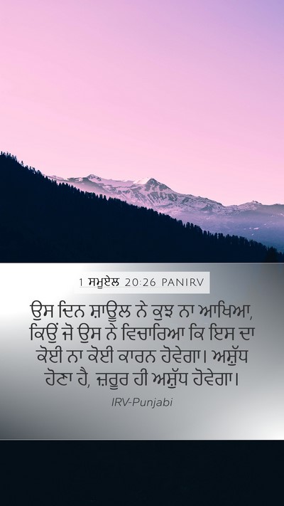 1 ਸਮੂਏਲ 20:26 PANIRV Mobile Phone Wallpaper - ਉਸ ਦਿਨ ਸ਼ਾਊਲ ਨੇ ਕੁਝ - Mobile Bible Verse Wallpaper