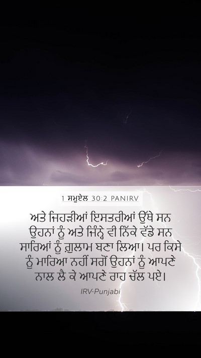 1 ਸਮੂਏਲ 30:2 PANIRV Mobile Phone Wallpaper - ਅਤੇ ਜਿਹੜੀਆਂ - Mobile Bible Verse Wallpaper