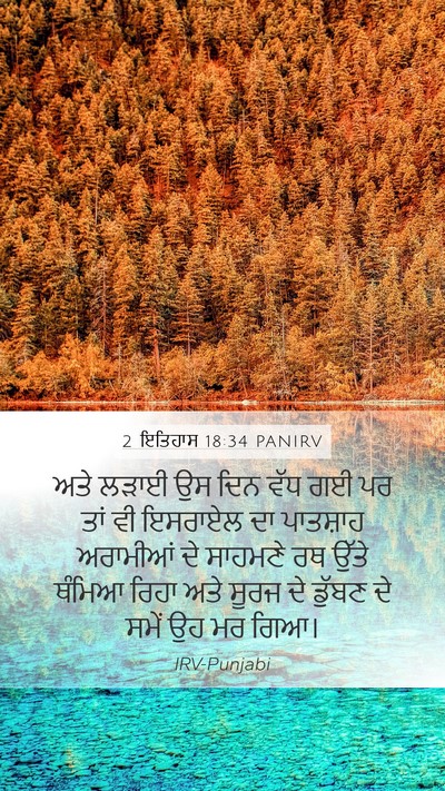 2 ਇਤਿਹਾਸ 18:34 PANIRV Mobile Phone Wallpaper - ਅਤੇ ਲੜਾਈ ਉਸ ਦਿਨ ਵੱਧ - Mobile Bible Verse Wallpaper
