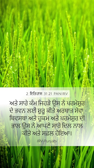 2 ਇਤਿਹਾਸ 31:21 PANIRV Mobile Phone Wallpaper - ਅਤੇ ਸਾਰੇ ਕੰਮ ਜਿਹੜੇ - Mobile Bible Verse Wallpaper