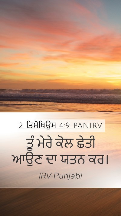 2 ਤਿਮੋਥਿਉਸ 4:9 PANIRV Bible Verse Image