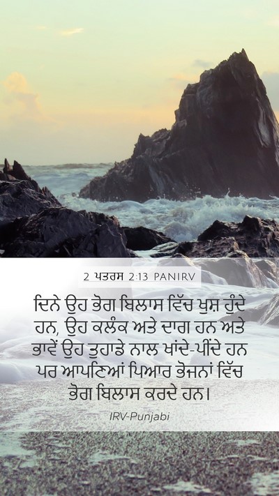 2 ਪਤਰਸ 2:13 PANIRV Mobile Phone Wallpaper - ਦਿਨੇ ਉਹ ਭੋਗ ਬਿਲਾਸ - Mobile Bible Verse Wallpaper