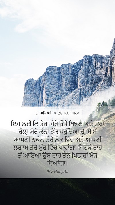 2 ਰਾਜਿਆਂ 19:28 PANIRV Bible Verse Image
