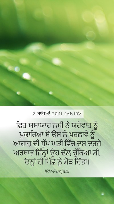 2 ਰਾਜਿਆਂ 20:11 PANIRV Mobile Phone Wallpaper - ਫਿਰ ਯਸਾਯਾਹ ਨਬੀ ਨੇ - Mobile Bible Verse Wallpaper