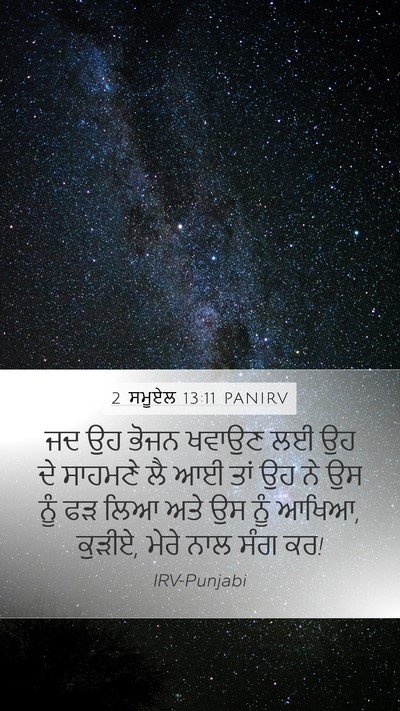 2 ਸਮੂਏਲ 13:11 PANIRV Mobile Phone Wallpaper - ਜਦ ਉਹ ਭੋਜਨ ਖਵਾਉਣ ਲਈ - Mobile Bible Verse Wallpaper