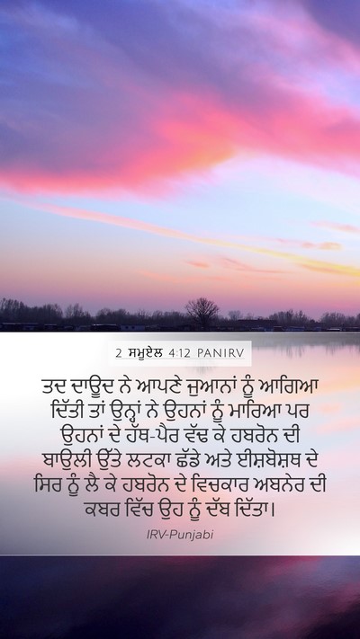 2 ਸਮੂਏਲ 4:12 PANIRV Mobile Phone Wallpaper - ਤਦ ਦਾਊਦ ਨੇ ਆਪਣੇ - Mobile Bible Verse Wallpaper