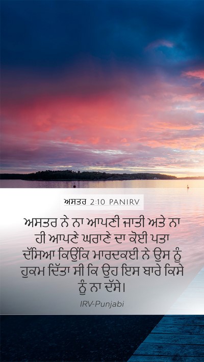 ਅਸਤਰ 2:10 PANIRV Mobile Phone Wallpaper - ਅਸਤਰ ਨੇ ਨਾ ਆਪਣੀ - Mobile Bible Verse Wallpaper
