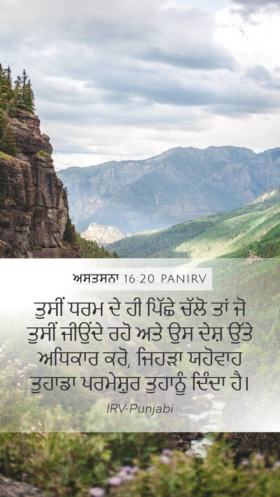 ਅਸਤਸਨਾ 16:20 PANIRV Mobile Phone Wallpaper - ਤੁਸੀਂ ਧਰਮ ਦੇ ਹੀ - Mobile Bible Verse Wallpaper