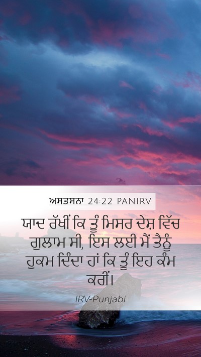 ਅਸਤਸਨਾ 24:22 PANIRV Mobile Phone Wallpaper - ਯਾਦ ਰੱਖੀਂ ਕਿ ਤੂੰ - Mobile Bible Verse Wallpaper